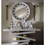 Зеркало белое с круглыми золотыми декоративными элементами Prince of the Church варинант исполнения - 2 | Loft Concept в Костроме