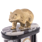 Часы настольные бронзовые с декором в виде медведя Bear Stone Clock варинант исполнения - 2 | Loft Concept в Костроме