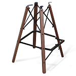 Барный стул со спинкой и подлокотниками на 4-х деревянных ножках Douglas Rhombus Синий Велюр варинант исполнения - 4 | Loft Concept в Костроме