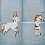 Плитка с узором Девочка единорог варинант исполнения - 2 | Loft Concept в Костроме