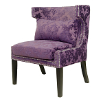 Полукресло с мягкой обивкой из жаккарда на 4-х ножках из массива березы Baroque Armchair violet варинант исполнения - 3 | Loft Concept в Костроме