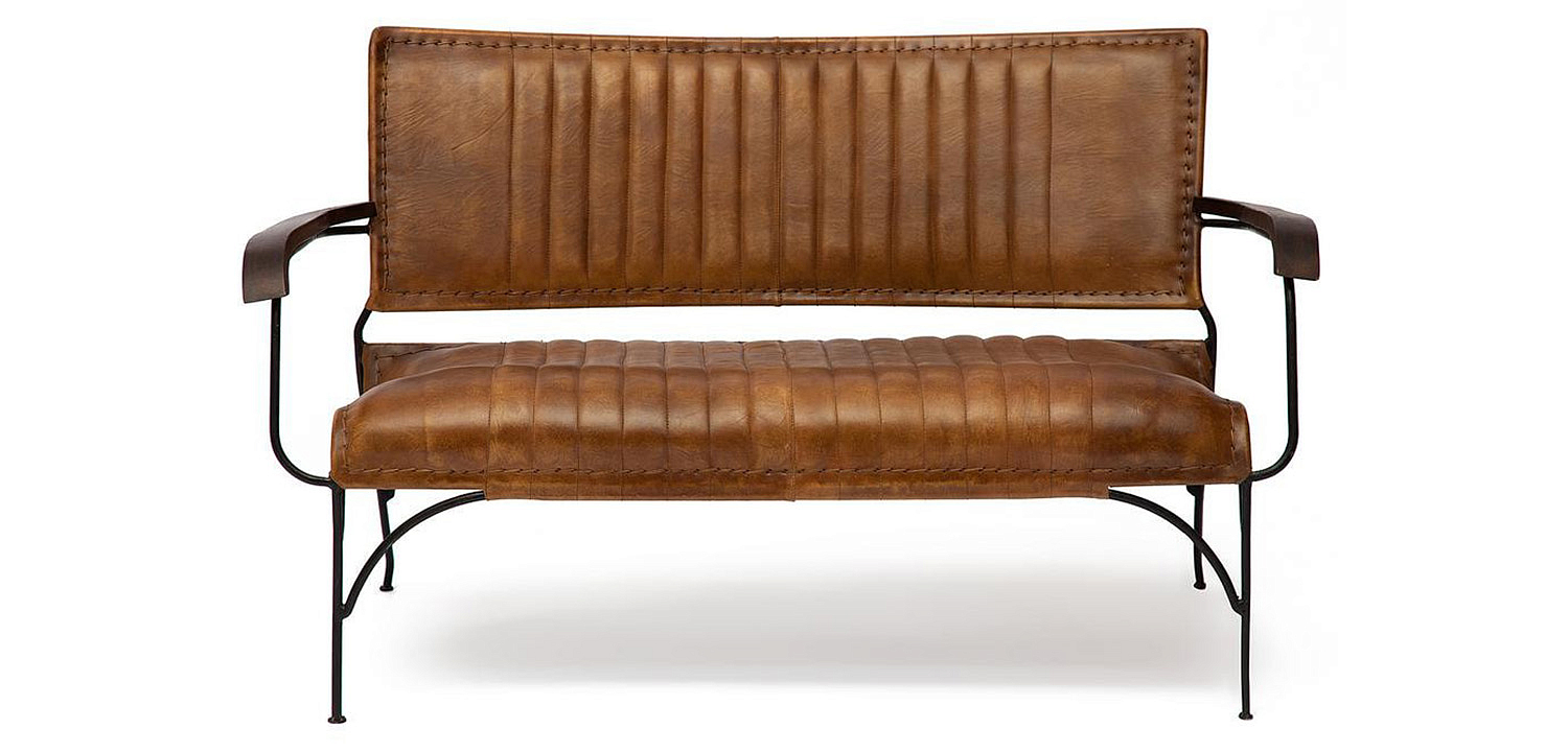 Диван-скамья из натуральной кожи Buffalo Leather Sofa two-seater Диван-скамья из натуральной кожи Buffalo Leather Sofa two-seater - Loft-Concept в Костроме