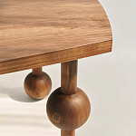 Обеденный стол деревянный с круглыми декоративными элементами на ножках Koko варинант исполнения - 2 | Loft Concept в Костроме