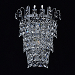 Бра настенное цвета хром с прозрачными квадратными хрустальными подвесками Crystal Regena варинант исполнения - 3 | Loft Concept в Костроме