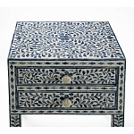 Тумбочка прикроватная White Pearl BEDSIDE CABINET 2 blue DRAWER варинант исполнения - 2 | Loft Concept в Костроме