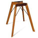 Стол обеденный с коричневой прямоугольной столешницей из керамики на четырех деревянных ножках Brown Ceramics варинант исполнения - 3 | Loft Concept в Костроме