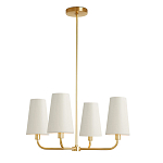Люстра золотая с белыми тканевыми абажурами Coolness варинант исполнения - 1 | Loft Concept в Костроме