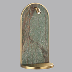 Настенный светильник зеленого цвета с бронзовой рамкой овальной формы с полкой Herbarium  варинант исполнения - 4 | Loft Concept в Костроме