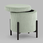Светло-зеленый пуф на черных ножках SANJAY варинант исполнения - 2 | Loft Concept в Костроме