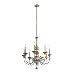 Люстра серебряного цвета с состаренным эффектом и декоративным подвесным шаром Kichler варинант исполнения - 2 | Loft Concept в Костроме