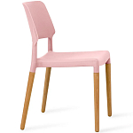 Пластиковый стул на ножках из массива бука Ferret Pink варинант исполнения - 3 | Loft Concept в Костроме