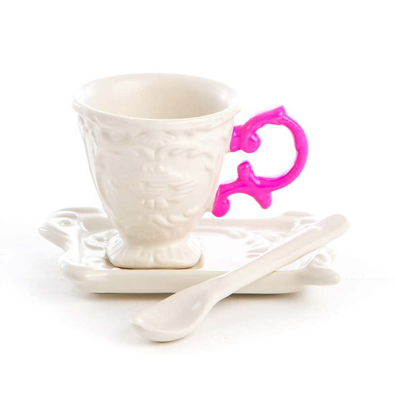 Кофейная пара Seletti I-Coffee Fuchsia Белый Фуксия Кофейная пара Seletti I-Coffee Fuchsia Белый Фуксия в Костроме | Loft Concept