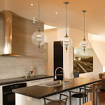 Подвесной светильник с прозрачным шарообразным стеклянным плафоном Feiss варинант исполнения - 6 | Loft Concept в Костроме