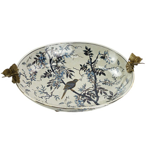 Блюдо Blue and Bronze Butterfly Holders