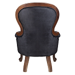 Кресло с мягкой обивкой из черного велюра на 4-х деревянных ножках Evelyn Classical Armchair варинант исполнения - 3 | Loft Concept в Костроме