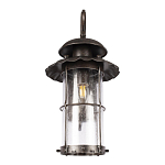 Уличный настенный светильник с цилиндрическим плафоном и изогнутым кованым каркасом Elysian Lanterns варинант исполнения - 4 | Loft Concept в Костроме