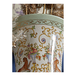 Ваза высокая из фарфора на бронзовом основании Turquoise Blooming Garden варинант исполнения - 8 | Loft Concept в Костроме