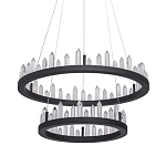 Люстра с двумя кольцами черного цвета с хрустальными элементами QUARTZ CRYSTAL варинант исполнения - 1 | Loft Concept в Костроме