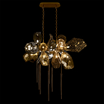 Люстра подвесная с 18-ю стеклянными плафонами с вертикальными подвесками Gilded Mirage  варинант исполнения - 3 | Loft Concept в Костроме