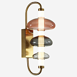 Бра с плафоном из разноцветного стекла Glass Peonies варинант исполнения - 3 | Loft Concept в Костроме