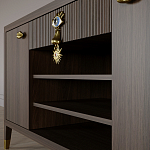 Комод-буфет Elsa Dreams Walnut с открытыми полками   варинант исполнения - 4 | Loft Concept в Костроме