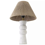 Настольная лампа с плетеным абажуром и белым мраморным основанием Simplicity and Nobility варинант исполнения - 2 | Loft Concept в Костроме