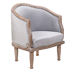 Кресло низкое с мягкой обивкой из велюра на 4-х деревянных ножках Emile Armchair grey варинант исполнения - 1 | Loft Concept в Костроме