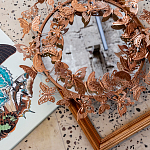 Зеркало круглое в металлической раме украшенной фигурами бабочек Butterflies варинант исполнения - 4 | Loft Concept в Костроме