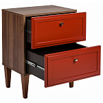 Тумба прикроватная красная из массива бука с 2-мя ящиками Wenge Light варинант исполнения - 3 | Loft Concept в Костроме