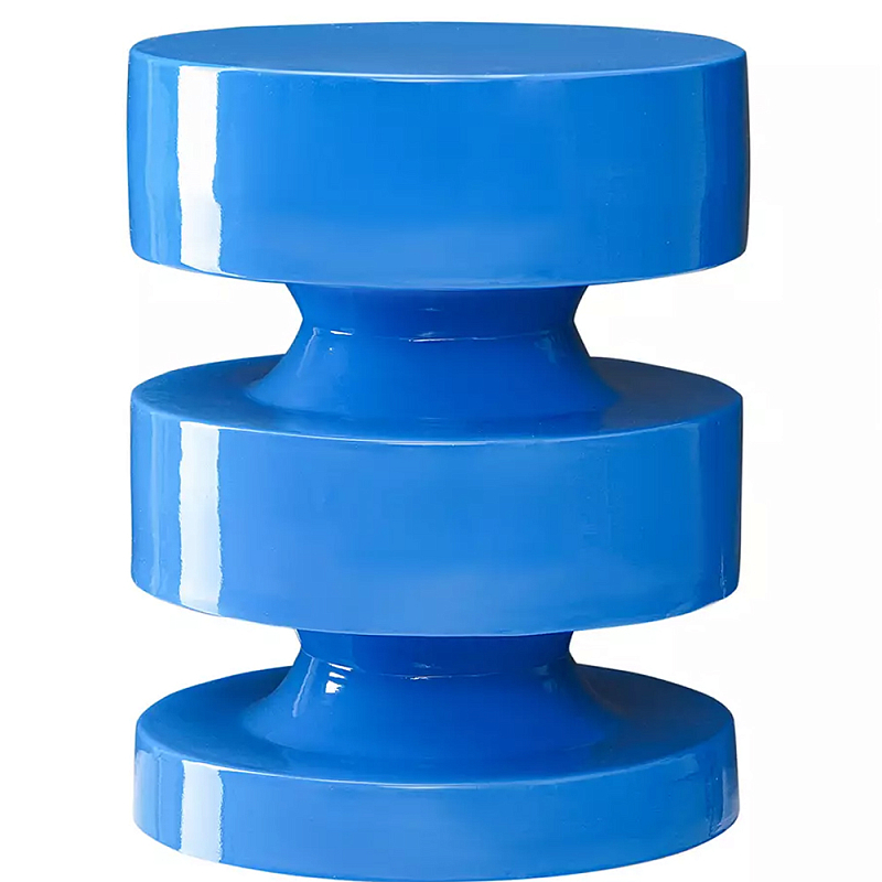 Столик приставной фигурный синий Curly Blue Table Синий Столик приставной фигурный синий Curly Blue Table Синий в Костроме | Loft Concept