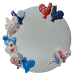 Зеркало круглое с декором в виде петушков Cockerel варинант исполнения - 1 | Loft Concept в Костроме