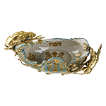 Чаша голубого цвета с оранментом и и бронзовыми фигурами леопардов Eden Garden варинант исполнения - 4 | Loft Concept в Костроме