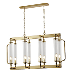 Люстра прямоугольная с 8-ю стеклянными плафонами цилиндрической формы Jeanette варинант исполнения - 2 | Loft Concept в Костроме