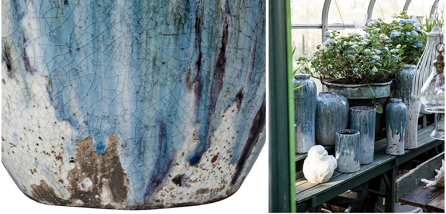 Ваза Terracotta Vase blue-white Ваза Terracotta Vase blue-white - Loft-Concept в Костроме