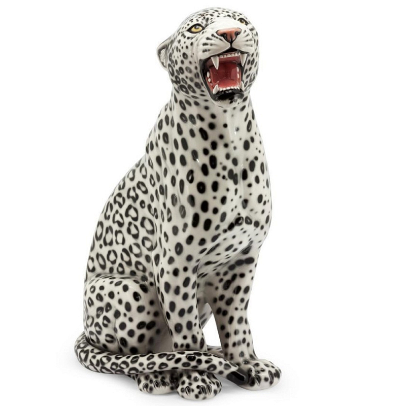 Статуэтка Leopard Left Белый Черный Статуэтка Leopard Left Белый Черный в Костроме | Loft Concept