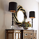 Зеркало восьмиугольное в черно-золотистой раме Pairing варинант исполнения - 3 | Loft Concept в Костроме