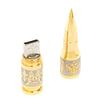 Флешка на 32 гб в виде патрона с гравировкой Герба РФ в подарочной коробке Metal Flash Drive варинант исполнения - 3 | Loft Concept в Костроме