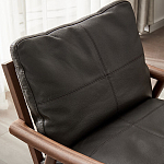 Кресло c каркасом из массива дерева и мягкой кожаной обивкой Walnut Armchair варинант исполнения - 5 | Loft Concept в Костроме