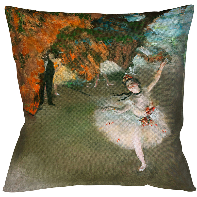 Подушка декоративная с цветным принтом Star of Impressionism Мульти Бежевый Подушка декоративная с цветным принтом Star of Impressionism Мульти Бежевый в Костроме | Loft Concept