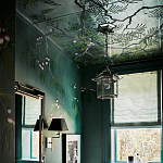 Обои ручная роспись Silk Tree Blossom on Sung Green Williamsburg варинант исполнения - 2 | Loft Concept в Костроме