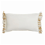 Чехол на подушку горчичного цвета с бахромой и объемным узором Ethnic mix варинант исполнения - 4 | Loft Concept в Костроме