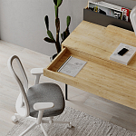 Стол письменный с выдвижным ящиком цвета древесины LEILA WORKING TABLE OAK ANTHRACITE варинант исполнения - 9 | Loft Concept в Костроме