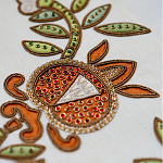 Обои с вышивкой ручной работы Fyodor Original colourway on linen варинант исполнения - 2 | Loft Concept в Костроме