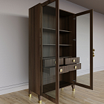 Дизайнерский шкаф витрина Elsa Dreams Walnut с 4-мя ящиками варинант исполнения - 7 | Loft Concept в Костроме