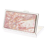 Таблетница карманная прямоугольная на 7 отделений с зеркалом и накладкой из натурального камня Турмалин Silver Stone Pillboxes варинант исполнения - 2 | Loft Concept в Костроме