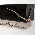 Дизайнерский комод чёрный глянцевый с основанием в виде золотых ветвей Meta Credenza  варинант исполнения - 1 | Loft Concept в Костроме