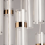 Люстра каскадная с прозрачными цилиндрическими плафонами Jenae Glass Tube Lighting варинант исполнения - 4 | Loft Concept в Костроме