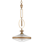 Подвесной светильник с плоским прозрачным плафоном и декоративной вставкой из текстурного камня Tectona  варинант исполнения - 1 | Loft Concept в Костроме