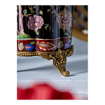 Ваза из фарфора черная с цветочной росписью и бронзовой стрекозой Spring Garden варинант исполнения - 7 | Loft Concept в Костроме