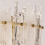 Люстра круглая с прозрачными стержнями разной длины Textured Glass Chandelier варинант исполнения - 9 | Loft Concept в Костроме